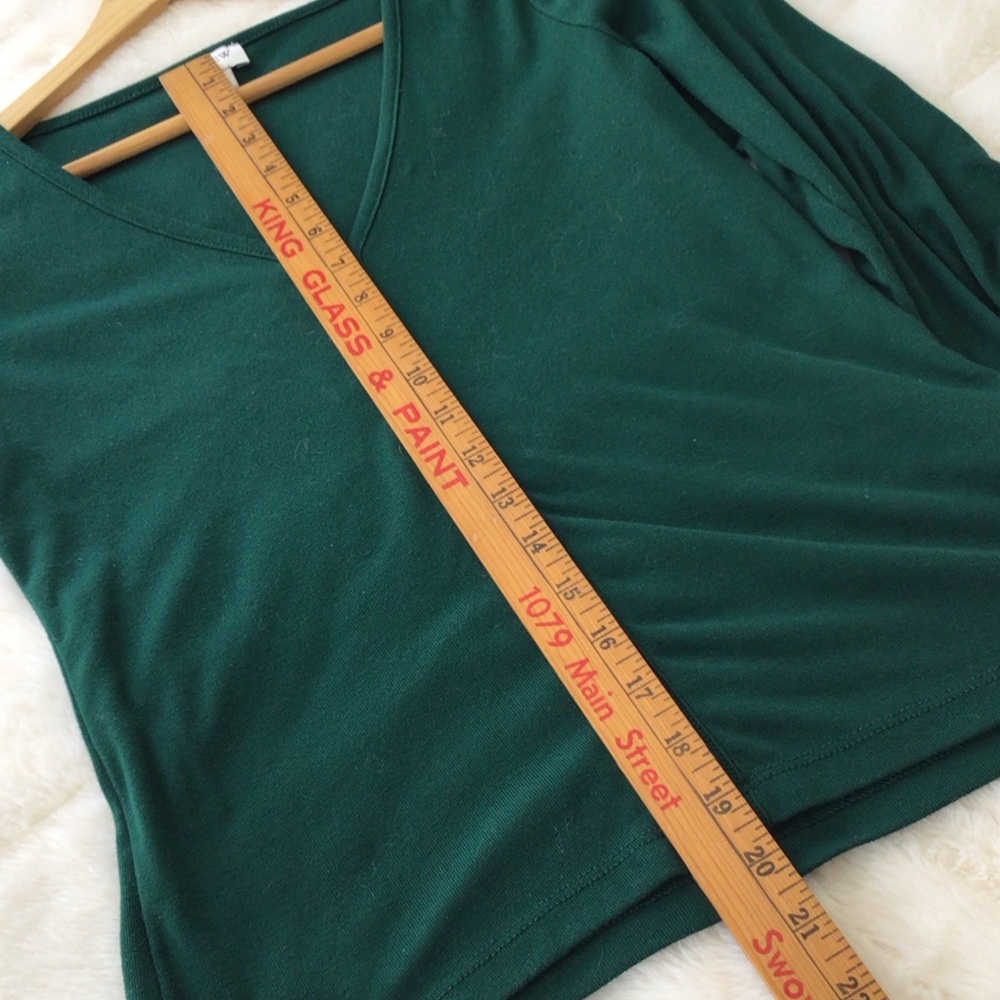 J.Crew Deep Emerald Green V-Neck Blouse XS - Picture 7 of 14